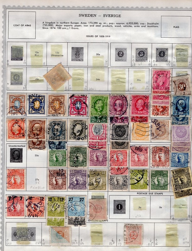 SWEDEN 1890 -1980 COLLECTION OF HUNDREDS MOSTLY USED SOME MINT MODERN ISSUES ON