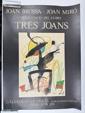Lithograph Poster “TRES JOANS” JOAN BROSSA JOAN MIRO Galeria Johan Prats 1978