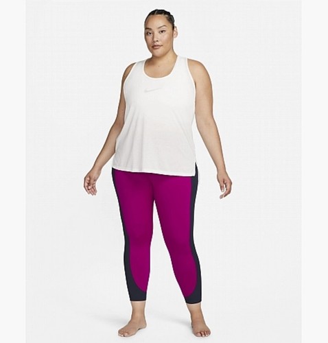 Nike Women's Yoga Dri-Fıt High Rise 7/8 Leggings Purple / Navy Blue Size 2X - Picture 10 of 10