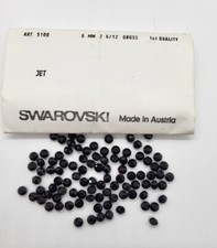 Factory Pack Swarovski Crystal Jet Black 6mm Lentil 5100 Beads; 360 Beads