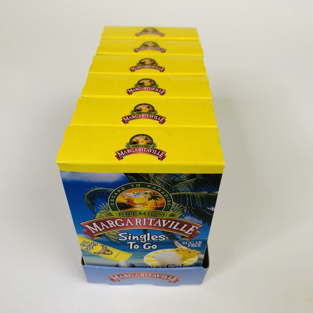 6 Boxes Margaritaville Singles To Go Pina Colada Drink Mix for sale