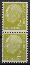 Bund 1954 ** Mi 177 Theodor Heuss 2Pf Freimarken im Paar senkrechte Paare 03728C