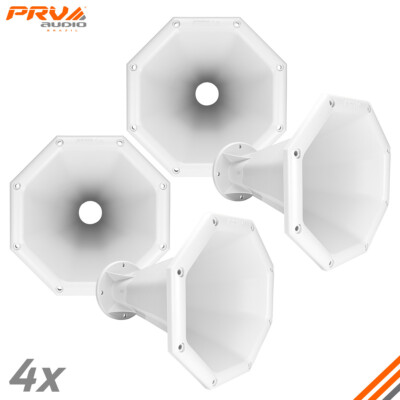 4x PRV Audio WGP22-50X WHITE 2'' Exit Waveguide 2 inch Driver 4 Bolt Horn
