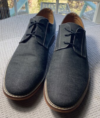 Men's J75 By Jump Padrino Lace Up Dress Shoes Black Denim Size 13M