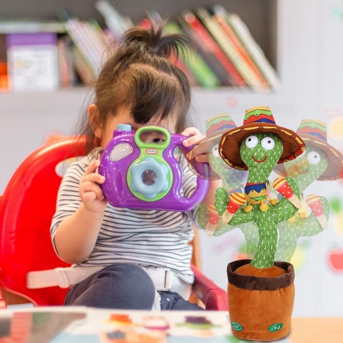 Juguetes de peluche para cactus bailar USB canciones electrónicas para cantar hogar niños batido de baile - Imagen 7 de 15