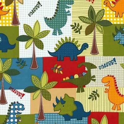 Michael Miller Dino Roars CX5871 Patchworkstoff. 100% Baumwolle. 1/2 Meter