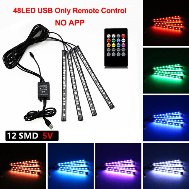 Neon Light Kit Accessories Backlight Remote App Control Auto RGB Decorative Lamp