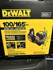 DEWALT DCLE34020G 20V MAX Cordless Cross Line Green Laser Kit 100/165