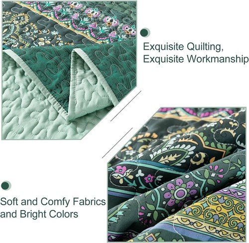 WONGSBEDDING Boho Bohemian Queen King Bedding Quilt Set,Bedspread for All Season - Picture 71 of 141