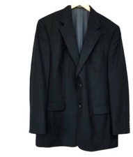 Oscar De La Renta MensTextured 100 Wool 3 Button Sport Coat 44L Black