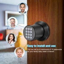 Keypad Door Knob Smart Door Lock Electronic Keyless Deadbolt Bluetooth App w Key 5