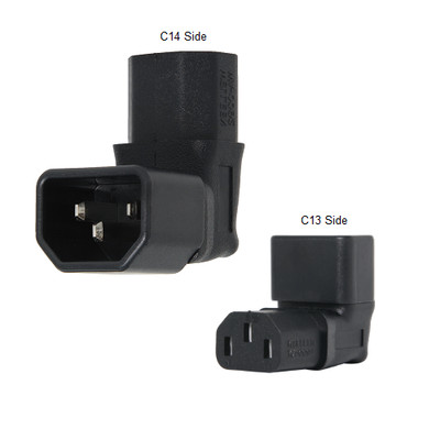 IEC 60320 C14 to Up Angle IEC 60320 C13 Plug Adapter, 10A, 250V