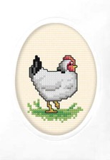 Orchidea Complete counted cross stitch kit - greetings card "Hen" 6312