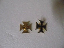 LAPEL SHIRT OR HAT PIN WITH ONE CLUTCHBACK BLACK CROSS WHITE TRIM 