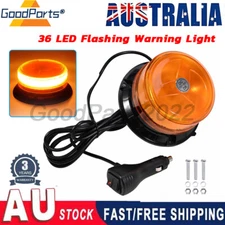 12/24V Magnetic Amber Flashing Rotating Beacon Strobe Alarm Warning Light 36-LED
