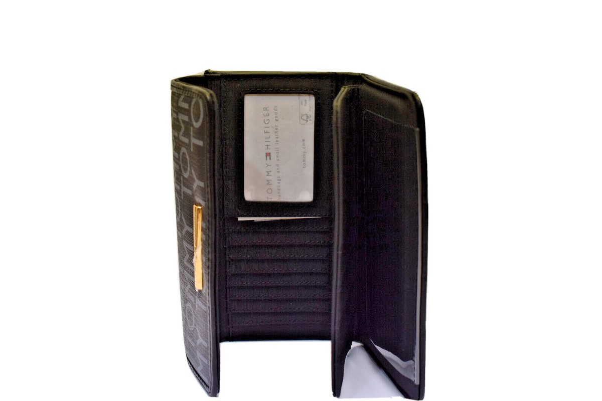 Tommy Hilfiger Tommy Logo Clutch Wallet Black Grey New! NWT | eBay