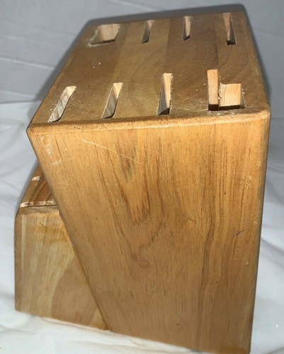 SABATIER Knife Block, Wooden Knife Cutlery Natural Wood Storage Block - 14 Slot - 第 4/7 張圖片