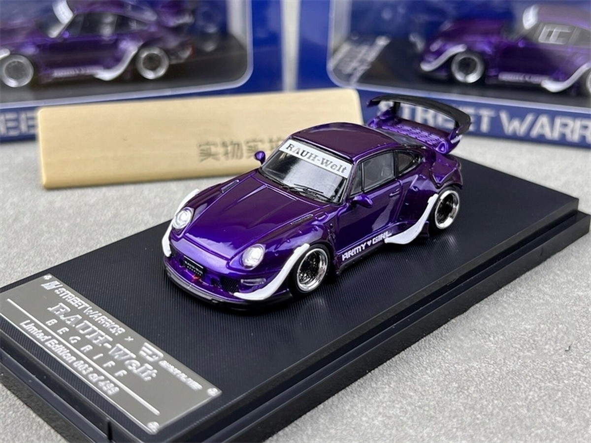 ⭐美品⭐ RWB 993 Purple llic MA0256 Street Weapon 1/64 Scale Porsche 911 RWB 993 Purple Diecast Car
