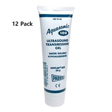 12 Pack Aquasonic 100 Ultrasound Gel Transmission Gel 2 oz Tube Parker Lab 01-02