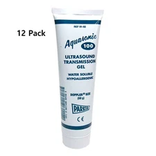 12 Pack Aquasonic 100 Ultrasound Gel Transmission Gel 2 oz Tube Parker Lab 01-02