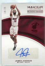 JAMES JOHNSON 2016/17 PANINI IMMACULATE MODERN MARKS AUTOGRAPH # 18/25 SSP 