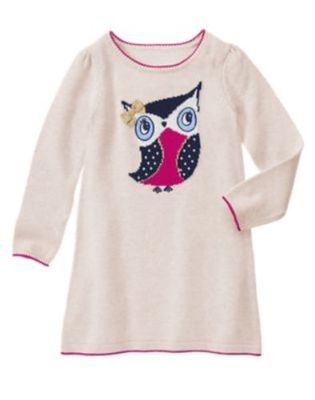 Gymboree Charm Class Owl Sparkle Sweater Dress Girls 7 Twins NEW NWT | eBay