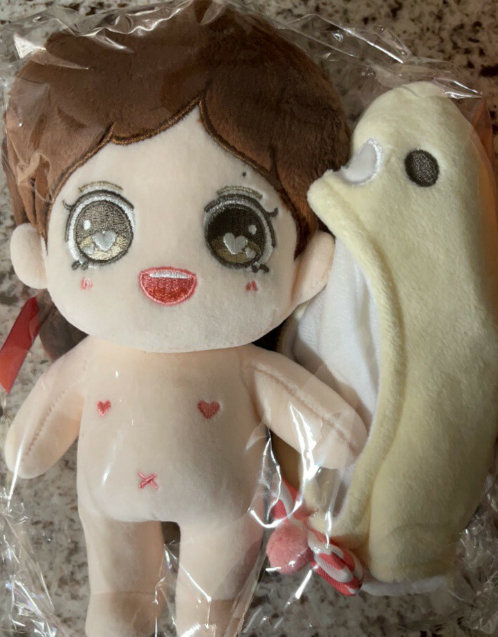 KPOP Blackpink Jennie 20cm Idol Plush Doll Body with Bear Hat