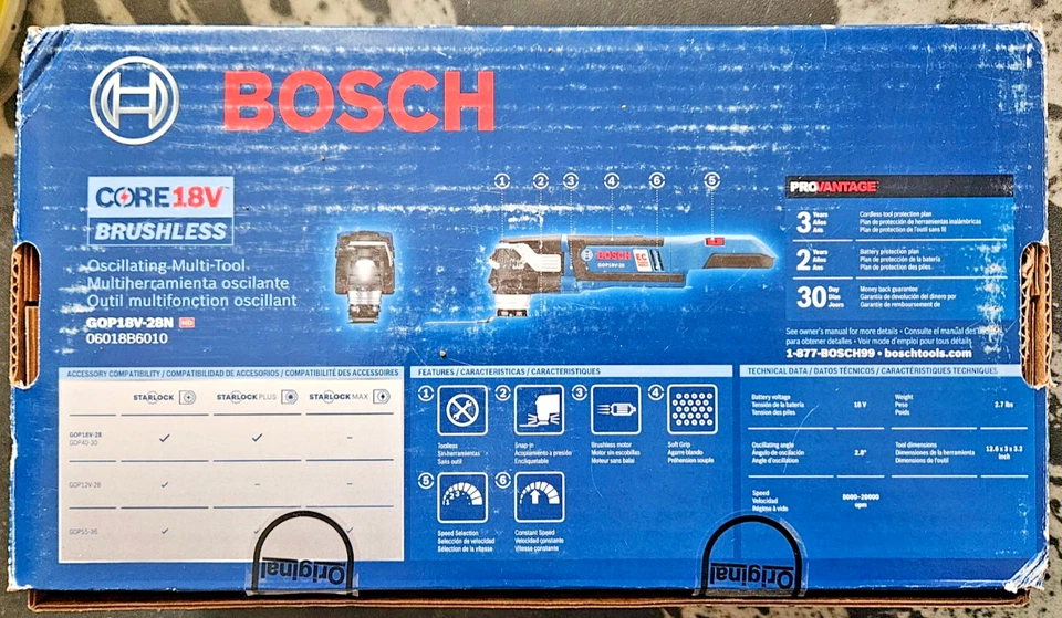 Bosch StarlockPlus 18V Cordless Brushless Variable speed Oscillating Multi-Tool - Image 2 of 2