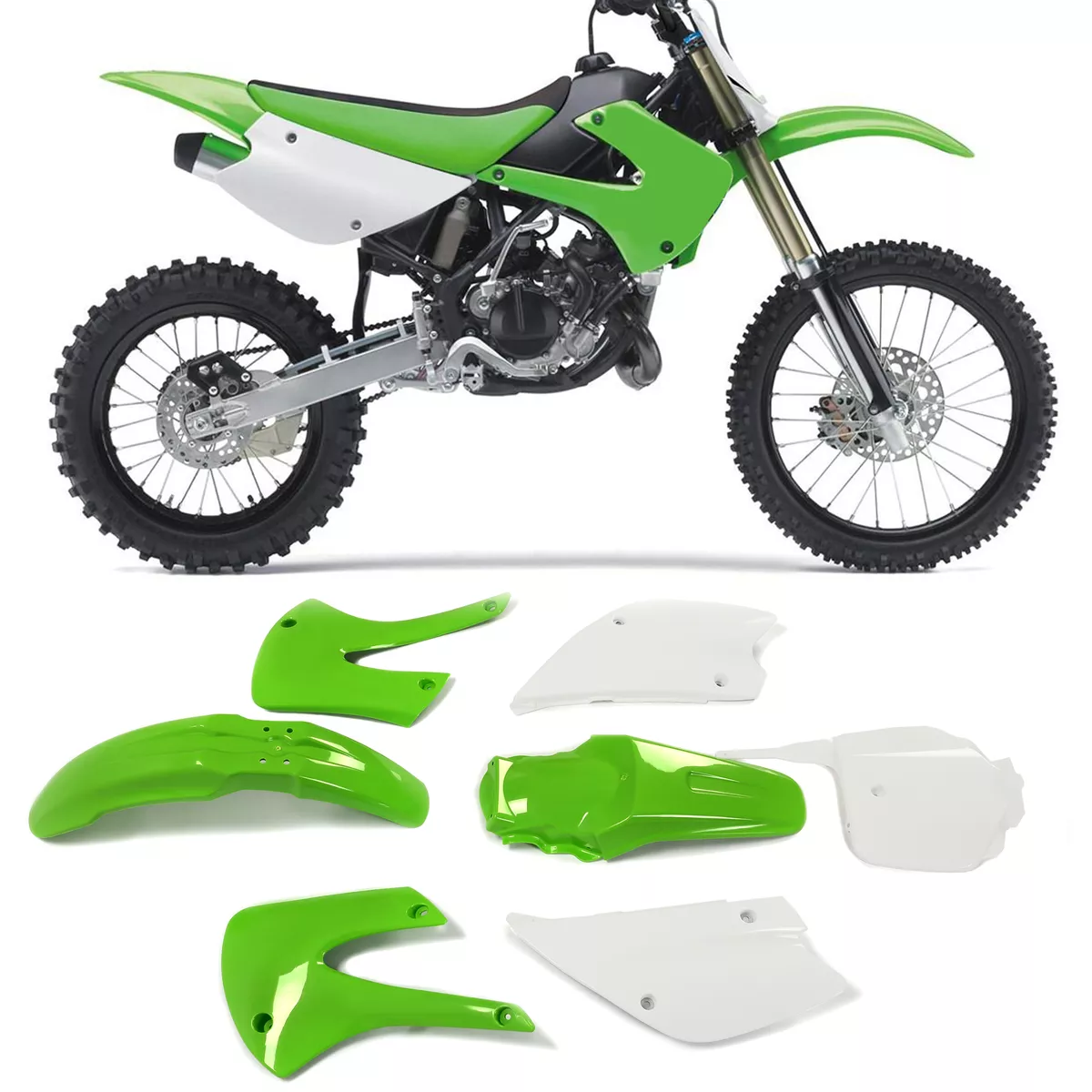 Restyled Plastic Body Kit For Kawasaki KX85 KX100 2001 2013 Green