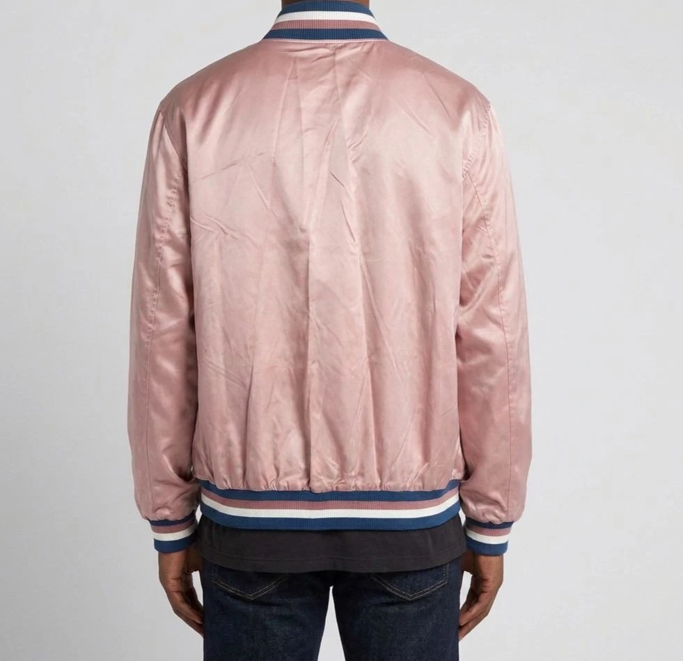 NAHMIAS Men's Pink Summerland Varsity Jacket Size XL - product detail image 2