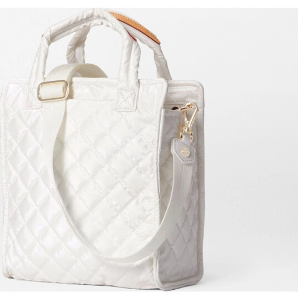 Nuevo sin etiquetas Bolso de Mano MZ Wallace Mini Metro Pearl Caja Metálica Correa Ajustable Acolchado Foto 3 de 4