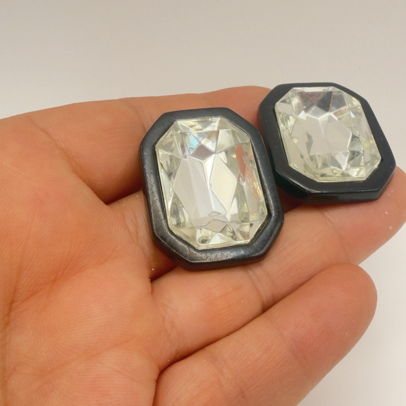 Kenneth Jay Lane KJL Large Rhinestone Earrings Ch… - image 2
