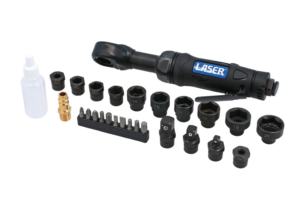 Laser Tools Go Thru Air Ratchet Socket & Bit Set 9016