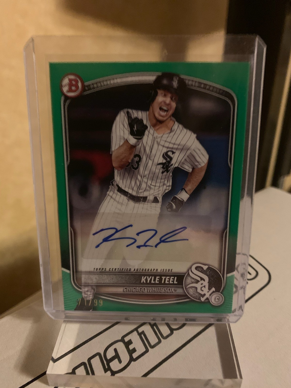 Kyle Teel 2025 Bowman Paper Prospects Green Auto /99 #BPA-KT