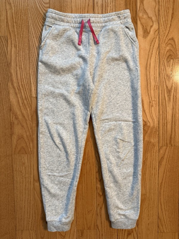 EUC Jumping Beans Kid Girls Gray Fleece Joggers Sweatpants Sz 12