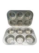 Vintage Mirro Aluminum Muffin Tins Set 2 6-Cu...