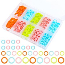 LUNARM 220 Pcs Knitting Stitch Marker, Random Colors 220 Pcs, 4 colors/220pcs