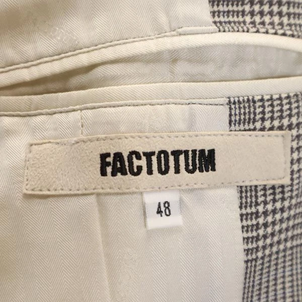 Used FACTOTUM Made in Japan wool Glen Check Pattern tailored jacket Men's - product detail image 8