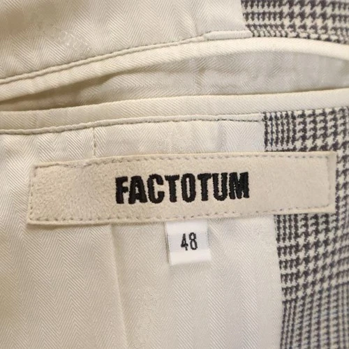 Used FACTOTUM Made in Japan wool Glen Check Pattern tailored jacket Men's image 8
