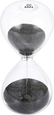 Hourglass 20 Minute Sand Timer: 5.1 Inch Black Sand Clock, Large Sand Watch 20 M