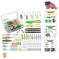 Comprehensive Fishing Gear Tackle Box - 102PCS Lures for Fresh & Saltwater