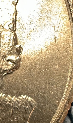 Huge die break progression on Head of Buffalo 2005P Kansas State Quarter toned - Picture 4 of 18