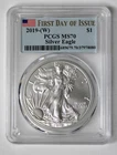 2019-(W) Silver American Eagle PCGS MS70 First Day Of Issue !!