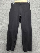 Quince Pants Womens Medium Black Ponte Knit Pull On High Rise Slim Straight