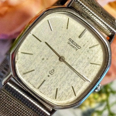 時計 SEIKO Chariot Sapphire Crystal Vintage Vintage Seiko Chariot Quartz Silver Dial Men's Watch Working
