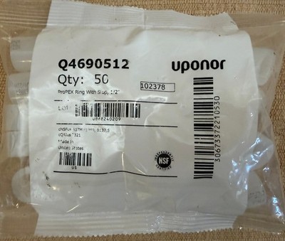 Uponor Q4690512 ProPEX 1/2'' in Plastic PEX Expansion Ring with Stop Pack of 50