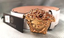 Versace La Medusa Men's Leather Belt - White, Size 36 DCU4140.DVTP1 90/36 New!