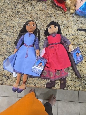 Disney Store WISH Animated Movie DAHLIA And ASHA Plush 17''  With tags!
