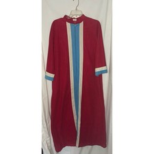 Vintage Women s Vanity Fair Grandma Robe Velour Pink White Blue Size Small