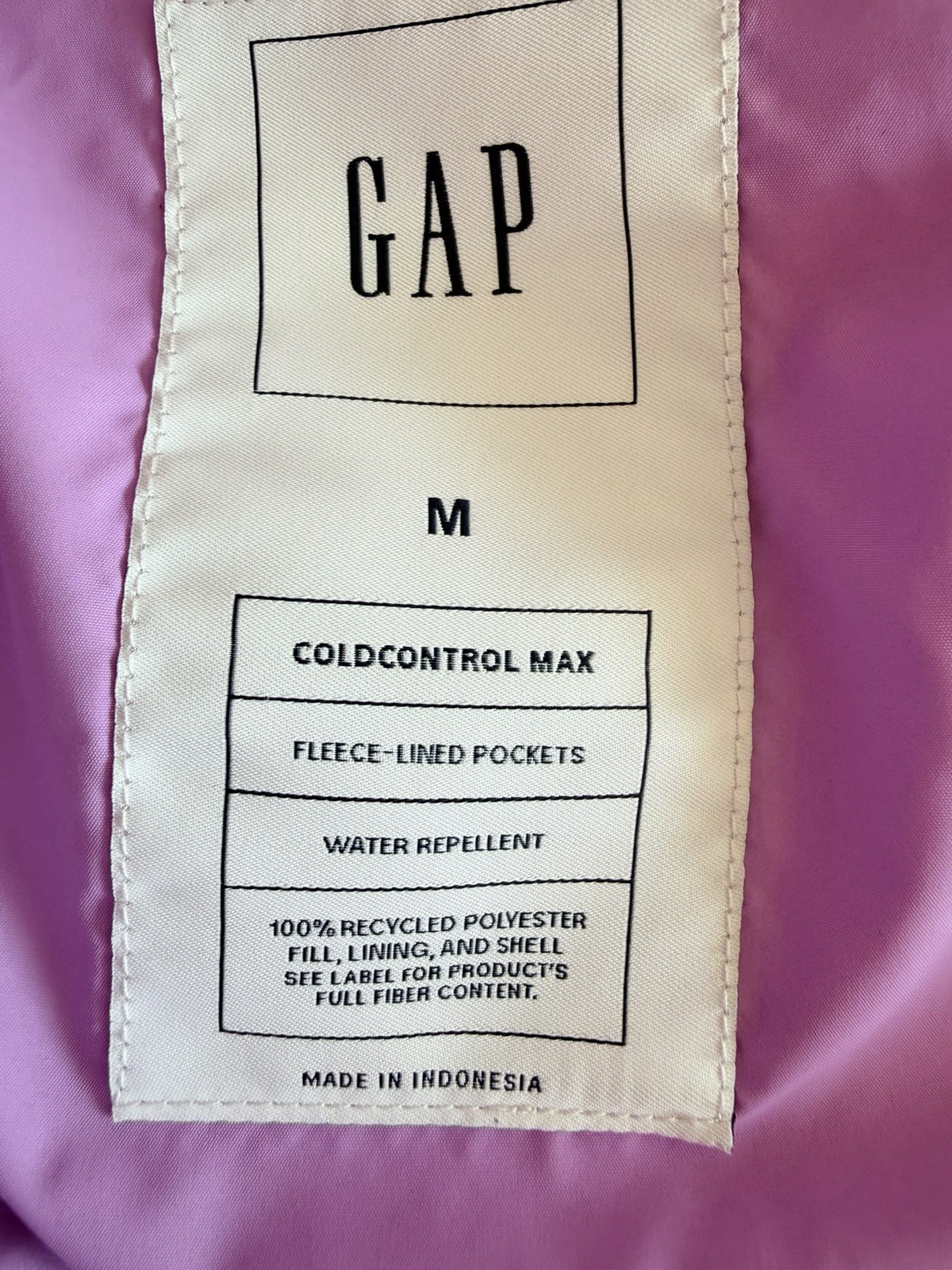 GAP Cold Control Max Upcycled Puffer Jacket Viole… - image 2